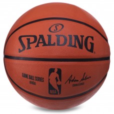 М'яч баскетбольний Spalding NBA Game Ball R розмір 7 гумовий для гри на вулиці коричневий (83385Z)