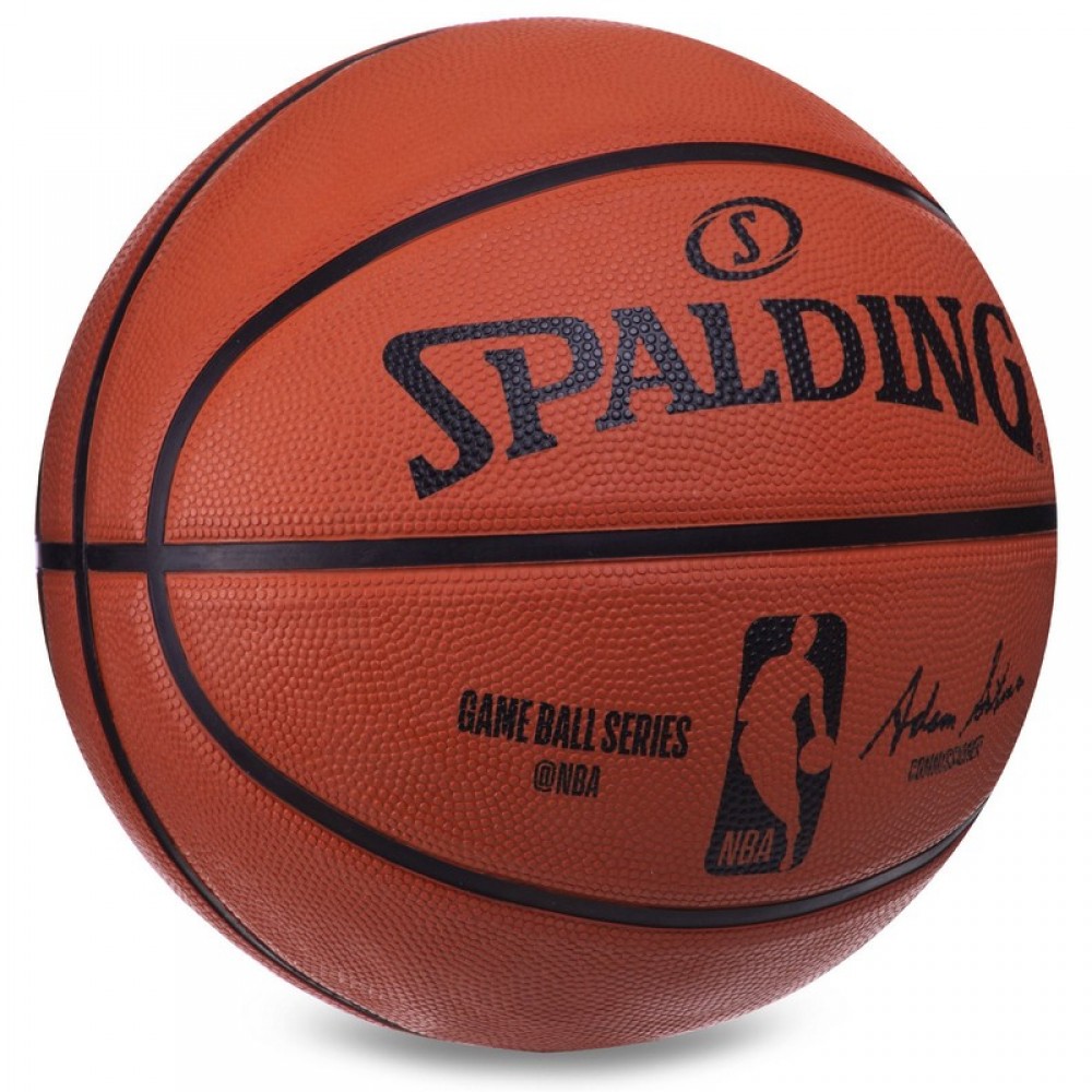 М'яч баскетбольний Spalding NBA Game Ball R розмір 7 гумовий для гри на вулиці коричневий (83385Z)