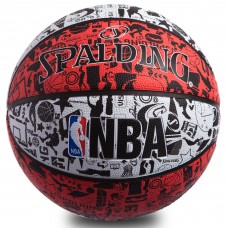 М'яч баскетбольний Spalding Red Graffiti розмір 7 гумовий  для гри на вулиці (83574Z)