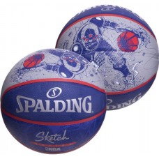 М'яч баскетбольний Spalding NBA Sketch Robot Outdoor розмір 7 гумовий (83677Z)