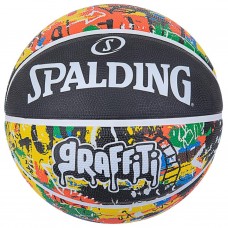 М'яч баскетбольний Spalding Rainbow Graffiti розмір 7 гумовий для гри на вулиці (84372Z)