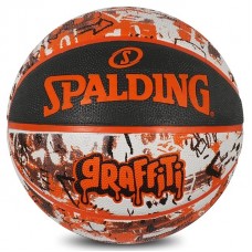 М'яч баскетбольний Spalding Orange Graffiti розмір 7 гумовий для гри на вулиці (84376Z)
