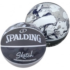 М'яч баскетбольний Spalding NBA Sketch Jump Ball Series Outdoor розмір 7 гумовий (84382Z)