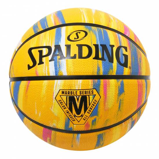 М'яч баскетбольний Spalding NBA Marble Уellow Outdoor розмір 7 гумовий (84401Z)