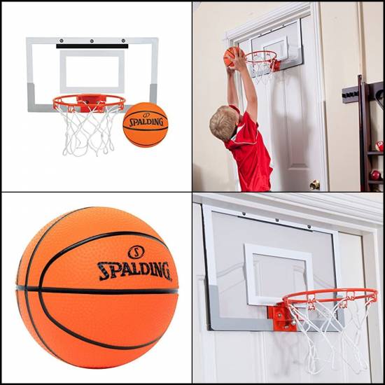Міні-щит баскетбольний Spalding Basketball MiniHoop 46х27 см з кільцем 22,5 см та сіткою (561030)