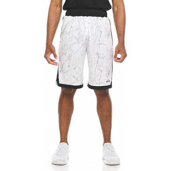 Шорти баскетбольні Spalding Mens Extreme Performance Marble Basketball Shorts білі (SMS1995-144)