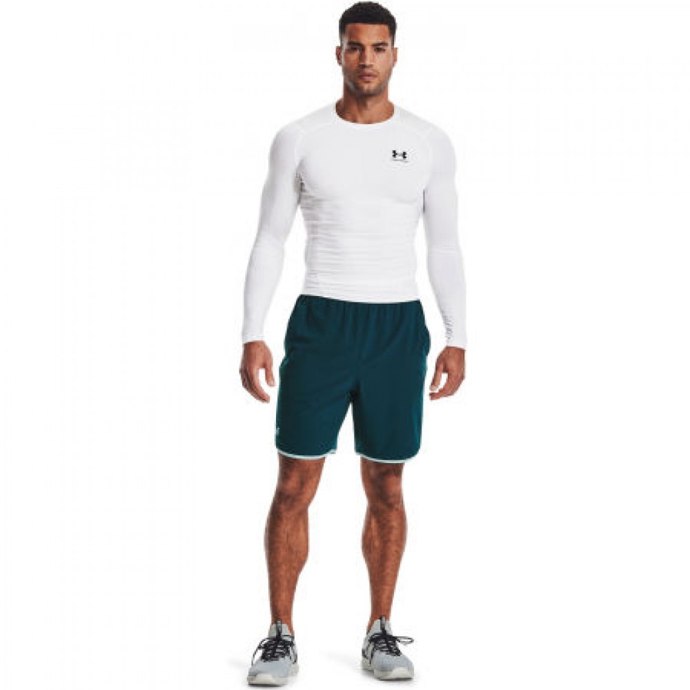Футболка-лонгслів компрессійна чоловіча Under Armour HeatGear® Men's Long Sleeve біла оригінал (1361524-100)