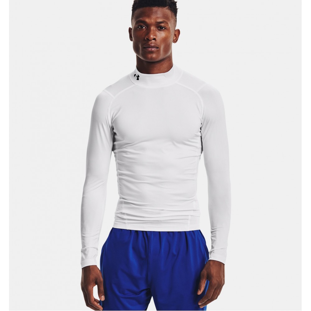 Футболка-лонгслів компрессійна чоловіча Under Armour Men's HeatGear® Mock Long Sleeve (1369606-100)