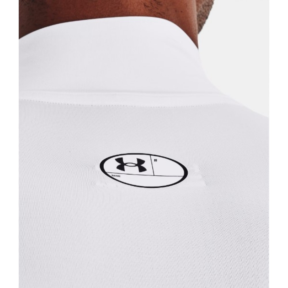 Футболка компресійна чоловіча Under Armour Men's HeatGear® Mock Short Sleeve біла оригінал (1372586-100)