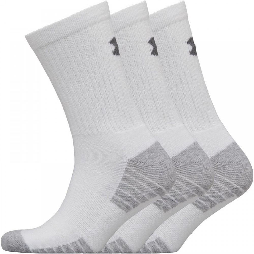 Шкарпетки спортивні Under Armour Heatgear Tech Crew 3 пари білі(1312341-100)