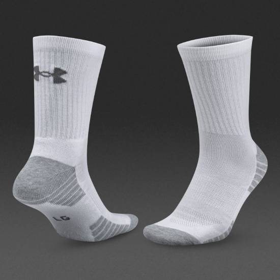 Шкарпетки спортивні Under Armour Heatgear Tech Crew 3 пари білі(1312341-100)