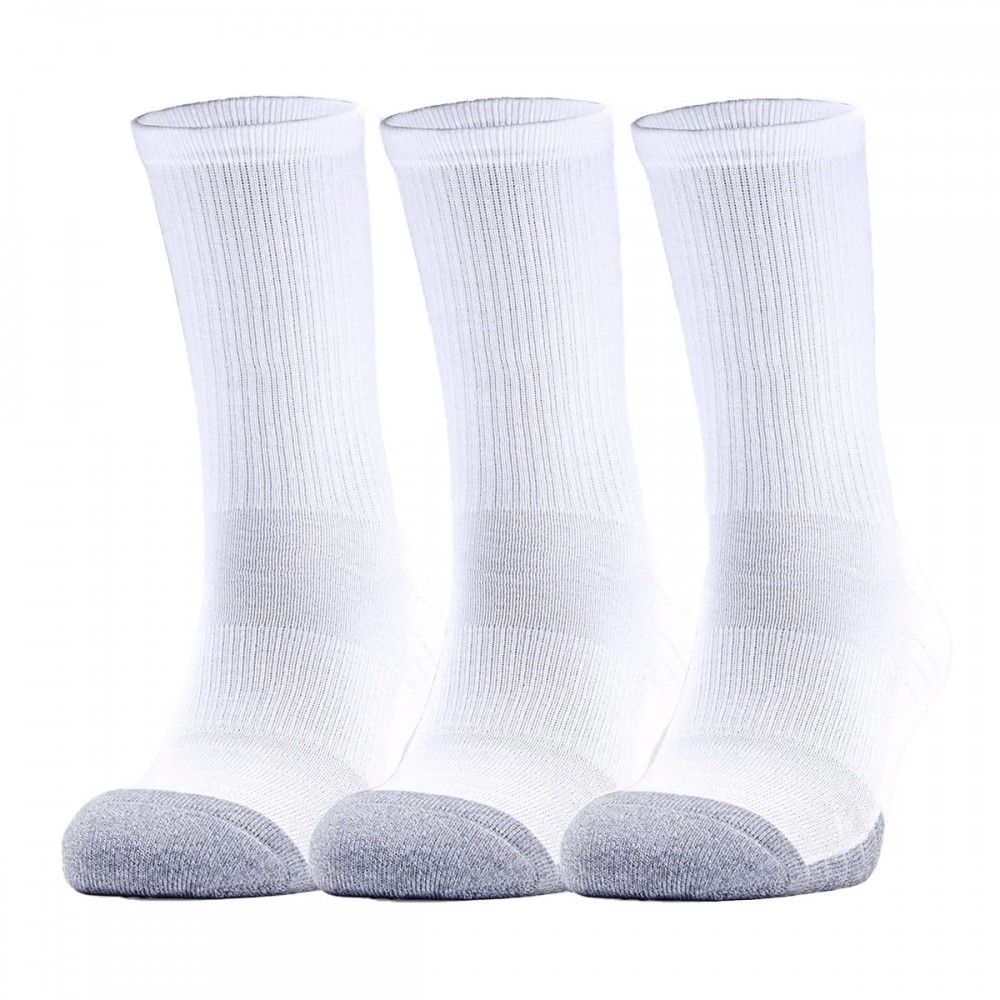 Шкарпетки спортивні Under Armour HeatGear® Crew Socks 3 пари білі (1346751-100)