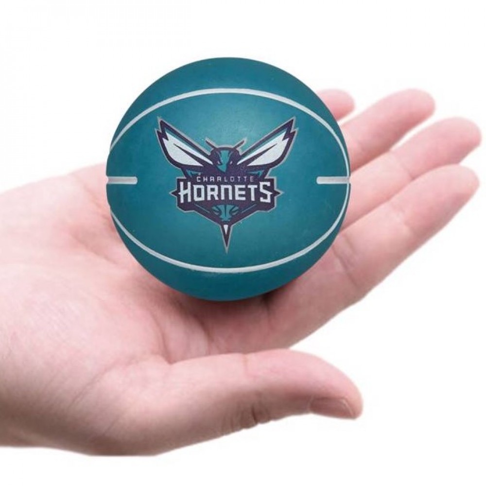 Міні-м'яч баскетбольний для дриблінгу Wilson NBA Dribbler Charlotte Hornets 6 см (WTB1100PDQCHA)