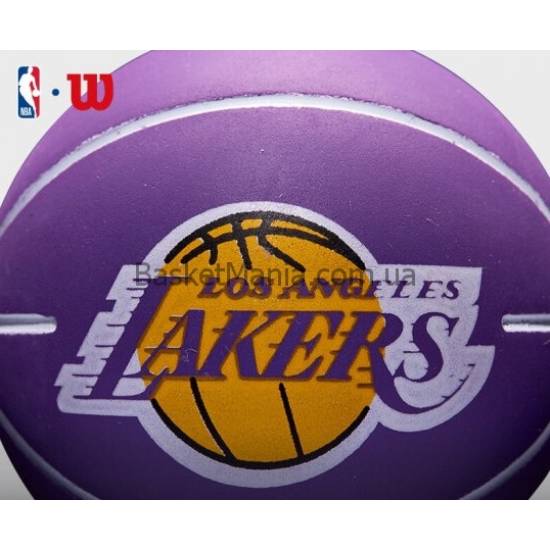 Міні-м'яч баскетбольний для дриблінгу Wilson NBA Dribbler Los Angeles Lakers 6 см (WTB1100PDQLAL)