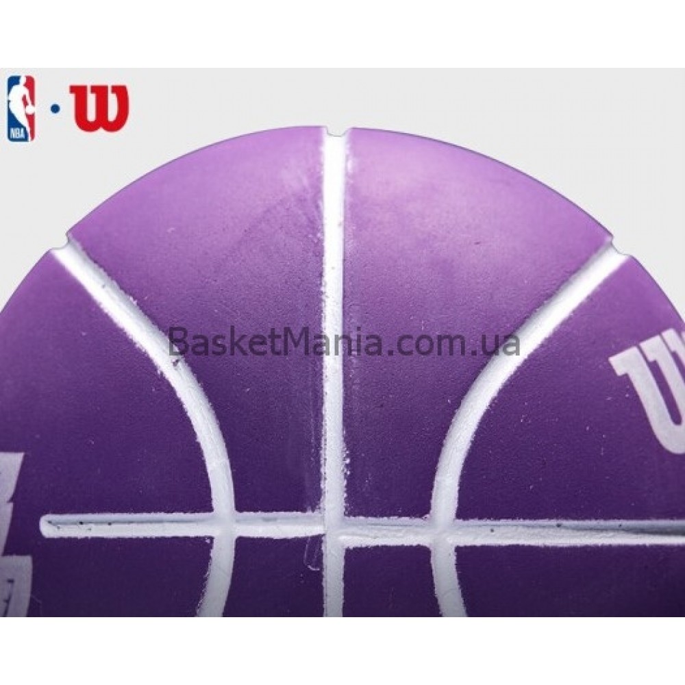 Міні-м'яч баскетбольний для дриблінгу Wilson NBA Dribbler Los Angeles Lakers 6 см (WTB1100PDQLAL)