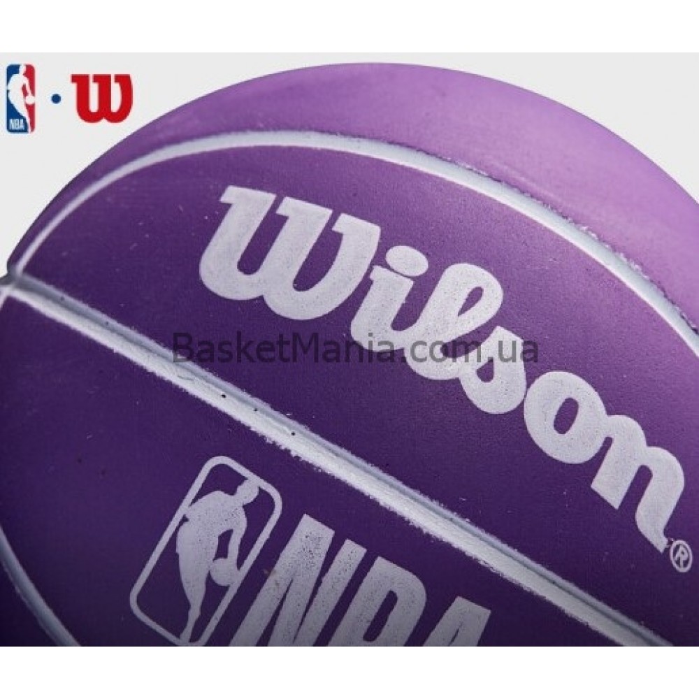 Міні-м'яч баскетбольний для дриблінгу Wilson NBA Dribbler Los Angeles Lakers 6 см (WTB1100PDQLAL)