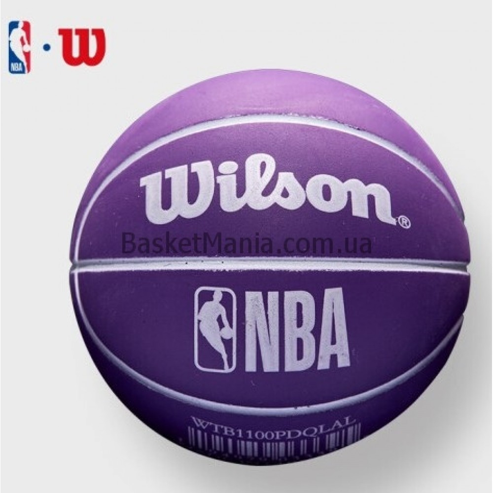 Міні-м'яч баскетбольний для дриблінгу Wilson NBA Dribbler Los Angeles Lakers 6 см (WTB1100PDQLAL)