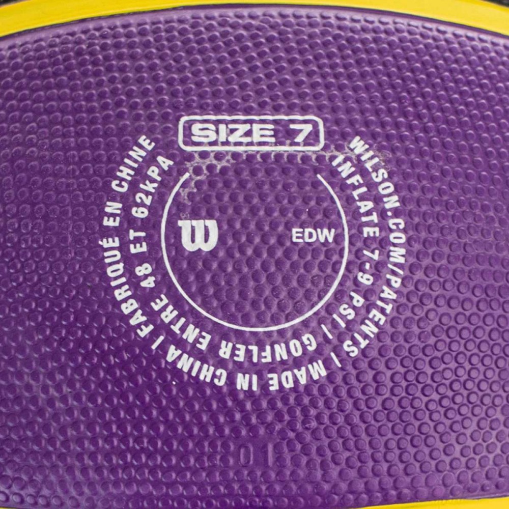 М'яч баскетбольний Wilson NBA Los Angeles Lakers Outdoor розмір 7 гумовий (WTB1300XBLAL)