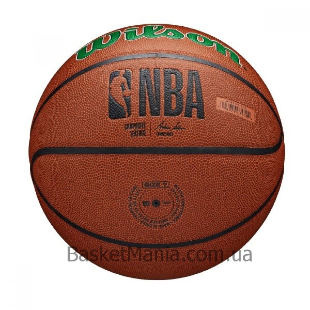 М'яч баскетбольний Wilson NBA Team Composite Boston Celtics розмір 7 композитна шкіра (WTB3100XBBOS)