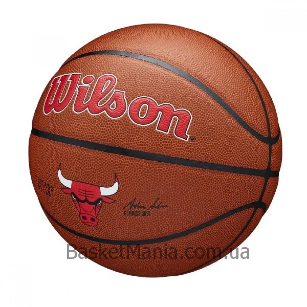 М'яч баскетбольний Wilson NBA Team Composite Chicago Bulls розмір 7 композитна шкіра (WTB3100XBCHI)