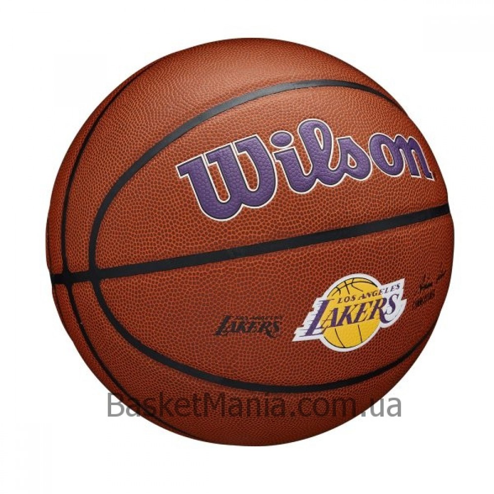М'яч баскетбольний Wilson NBA Team Composite Los Angeles Lakers розмір 7 композитна шкіра (WTB3100XBLAL)