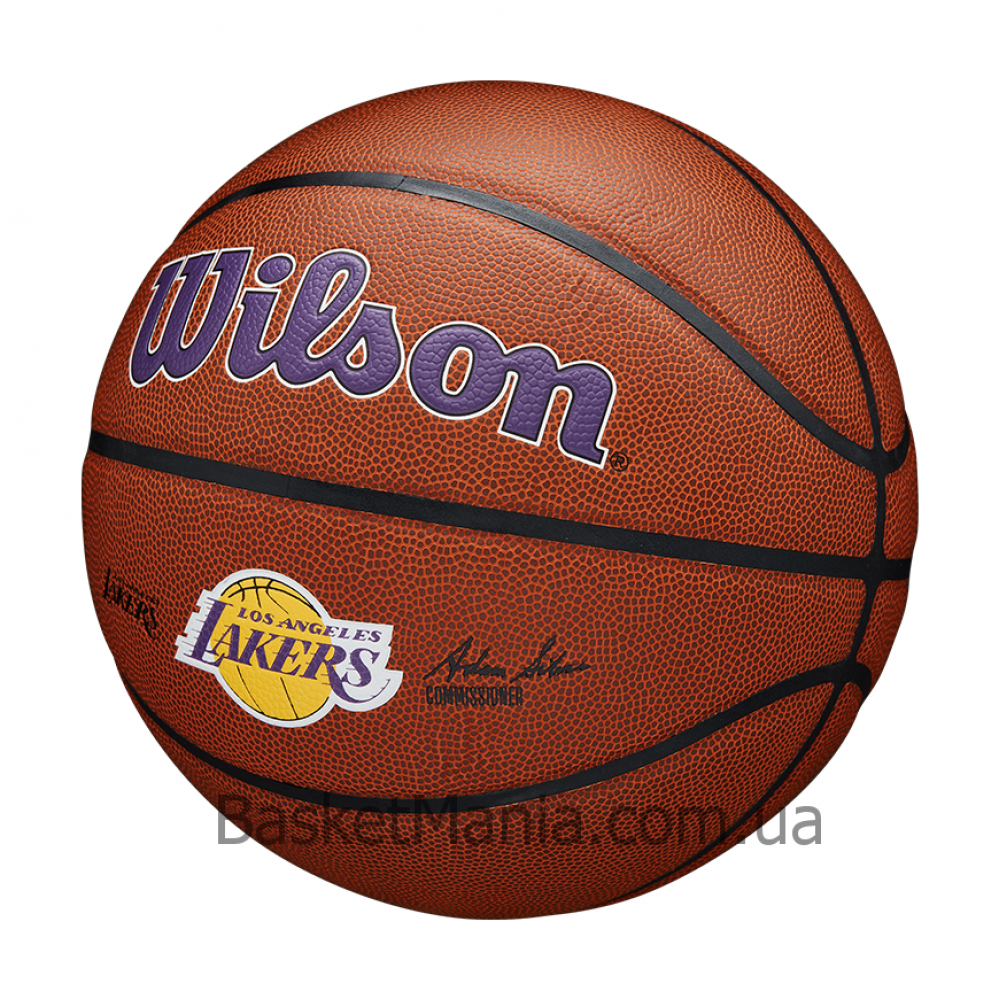 М'яч баскетбольний Wilson NBA Team Composite Los Angeles Lakers розмір 7 композитна шкіра (WTB3100XBLAL)