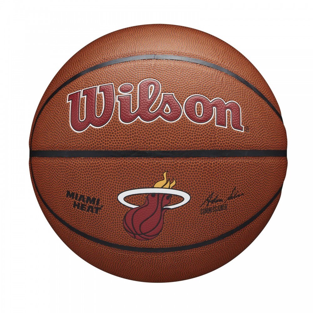 М'яч баскетбольний Wilson NBA Team Composite Miami Heat розмір 7 композитна шкіра (WTB3100XBMIA)