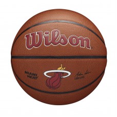 М'яч баскетбольний Wilson NBA Team Composite Miami Heat розмір 7 композитна шкіра (WTB3100XBMIA)