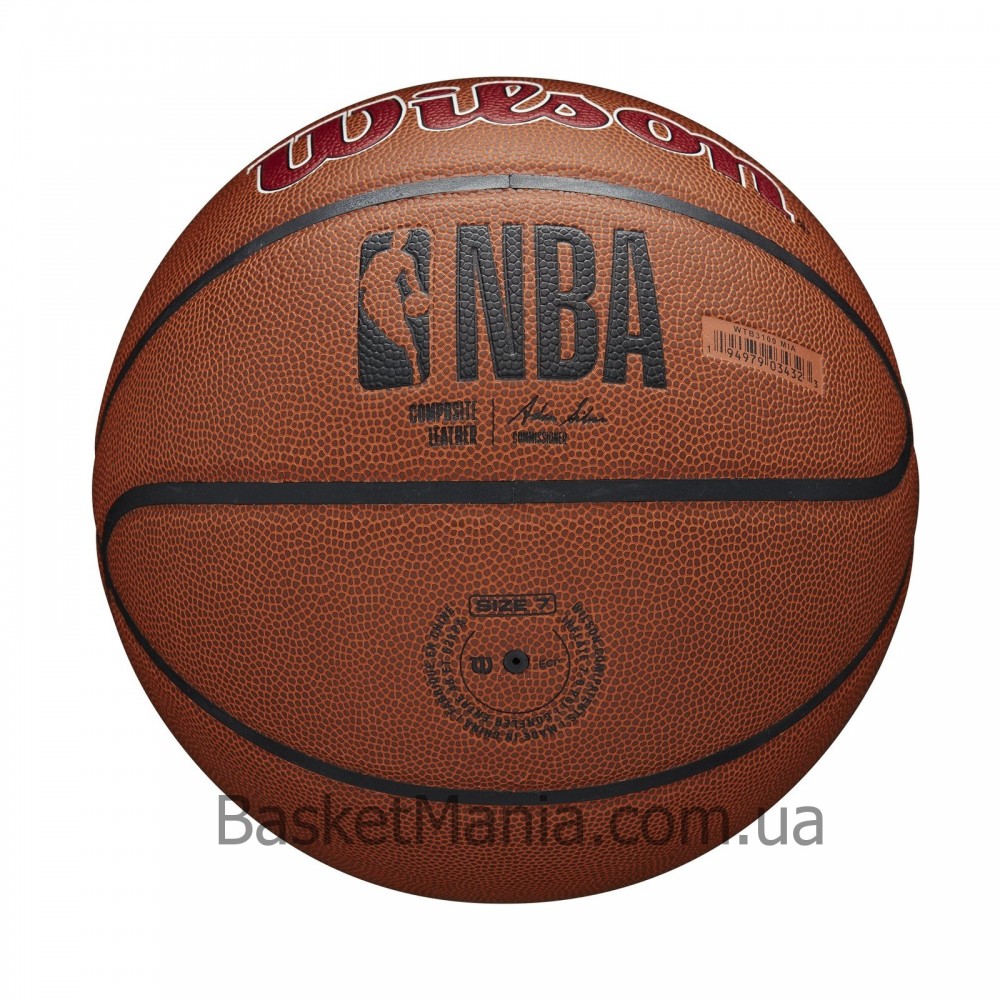 М'яч баскетбольний Wilson NBA Team Composite Miami Heat розмір 7 композитна шкіра (WTB3100XBMIA)