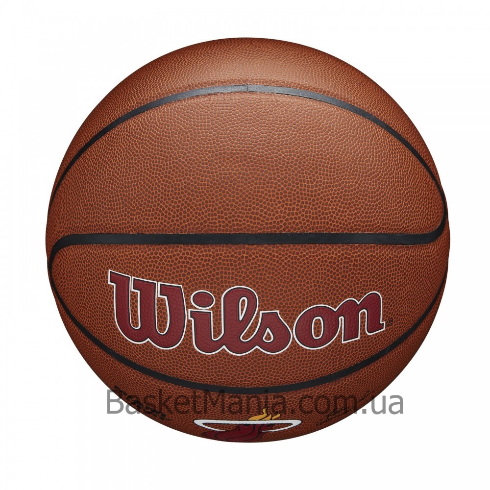 М'яч баскетбольний Wilson NBA Team Composite Miami Heat розмір 7 композитна шкіра (WTB3100XBMIA)