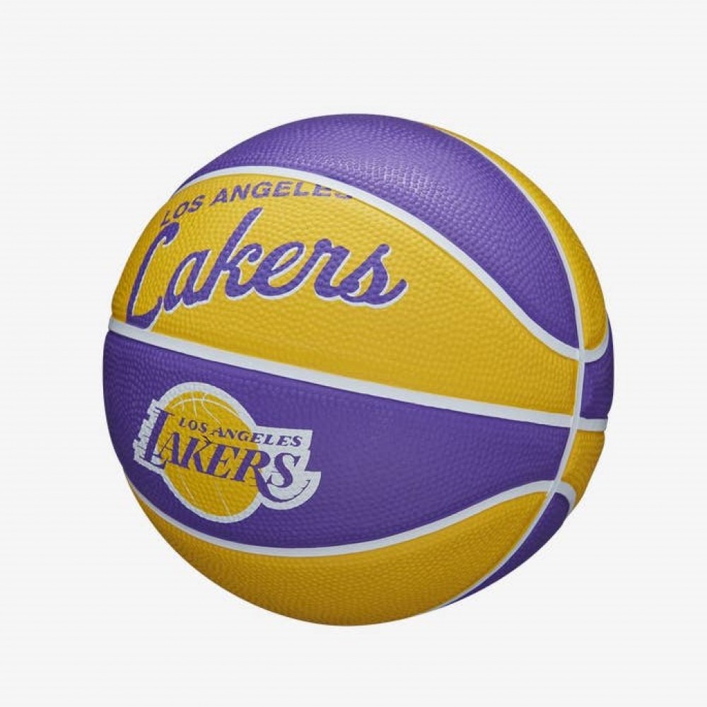 Міні-м'яч баскетбольний Wilson Team Retro Mini Los Angeles Lakers розмір 3 (WTB3200XBLAL)