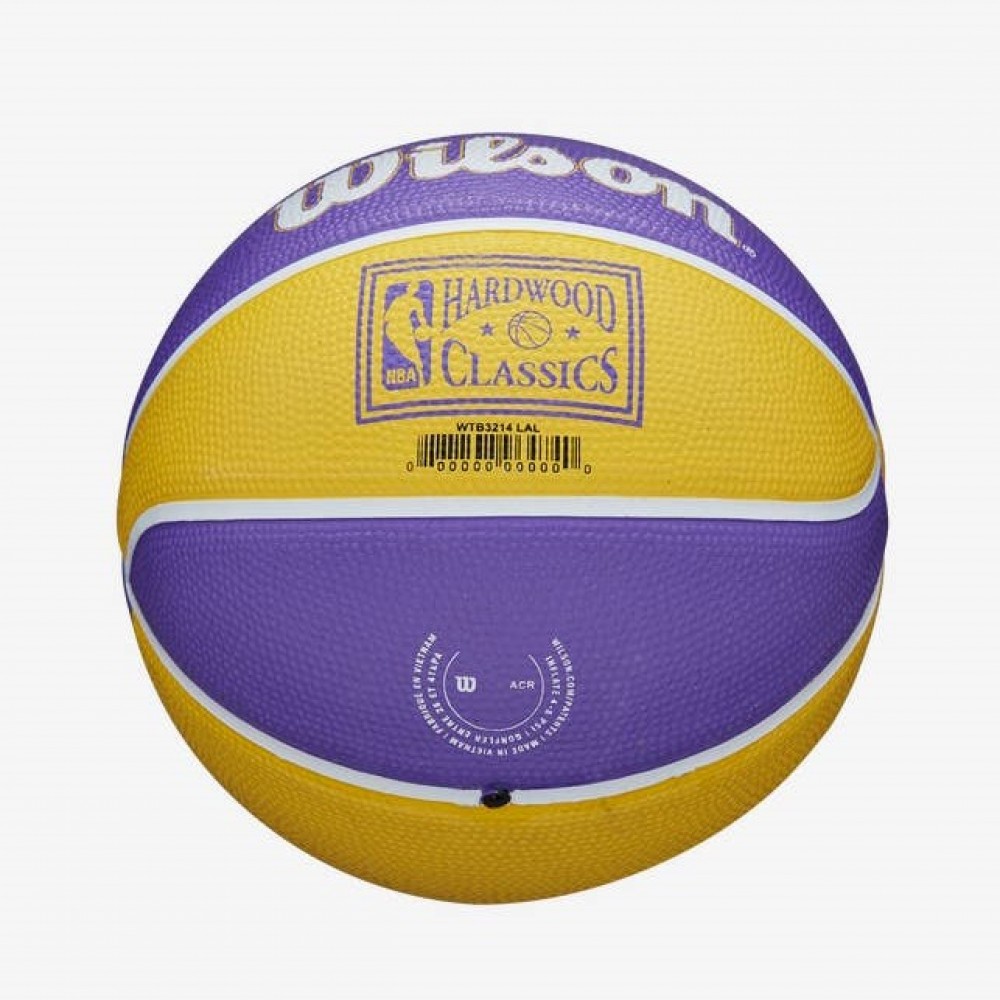 Міні-м'яч баскетбольний Wilson Team Retro Mini Los Angeles Lakers розмір 3 (WTB3200XBLAL)