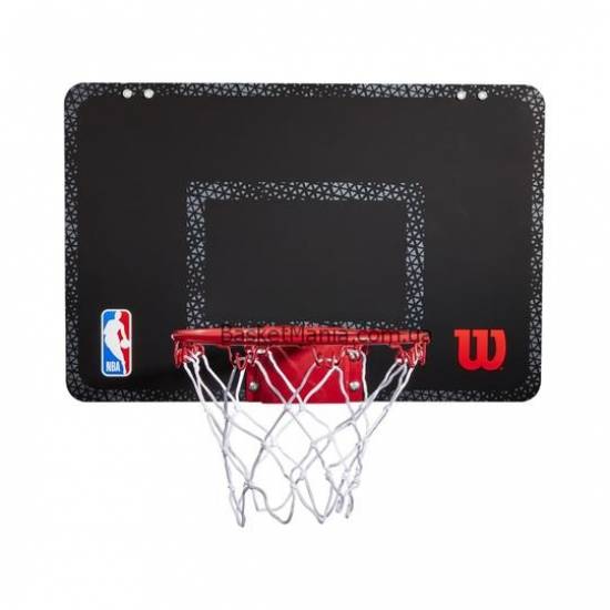 Міні-щит баскетбольний Wilson NBA Forge Team Mini Hoop 45,7х27,9 см з кільцем і сіткою (WTBA3001FRGNB)