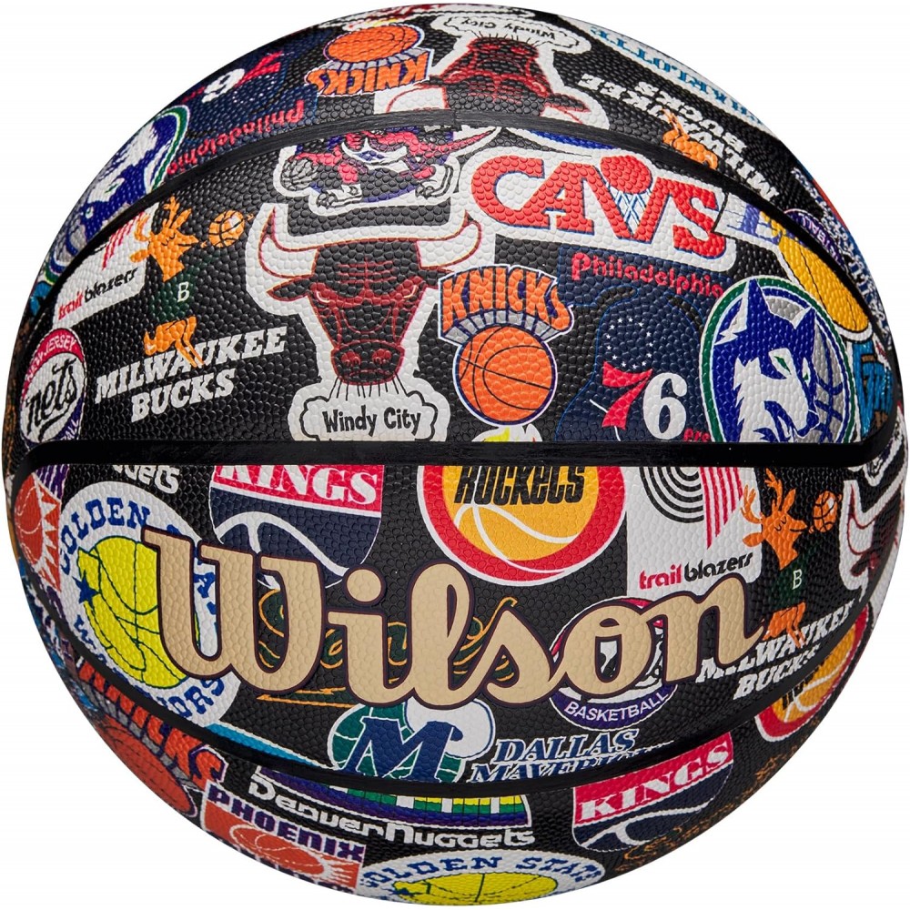 Баскетбольний м'яч Wilson NBA All Team Retro Basketball розмір 7 композитна шкіра оригінал (WZ4028501XB7)