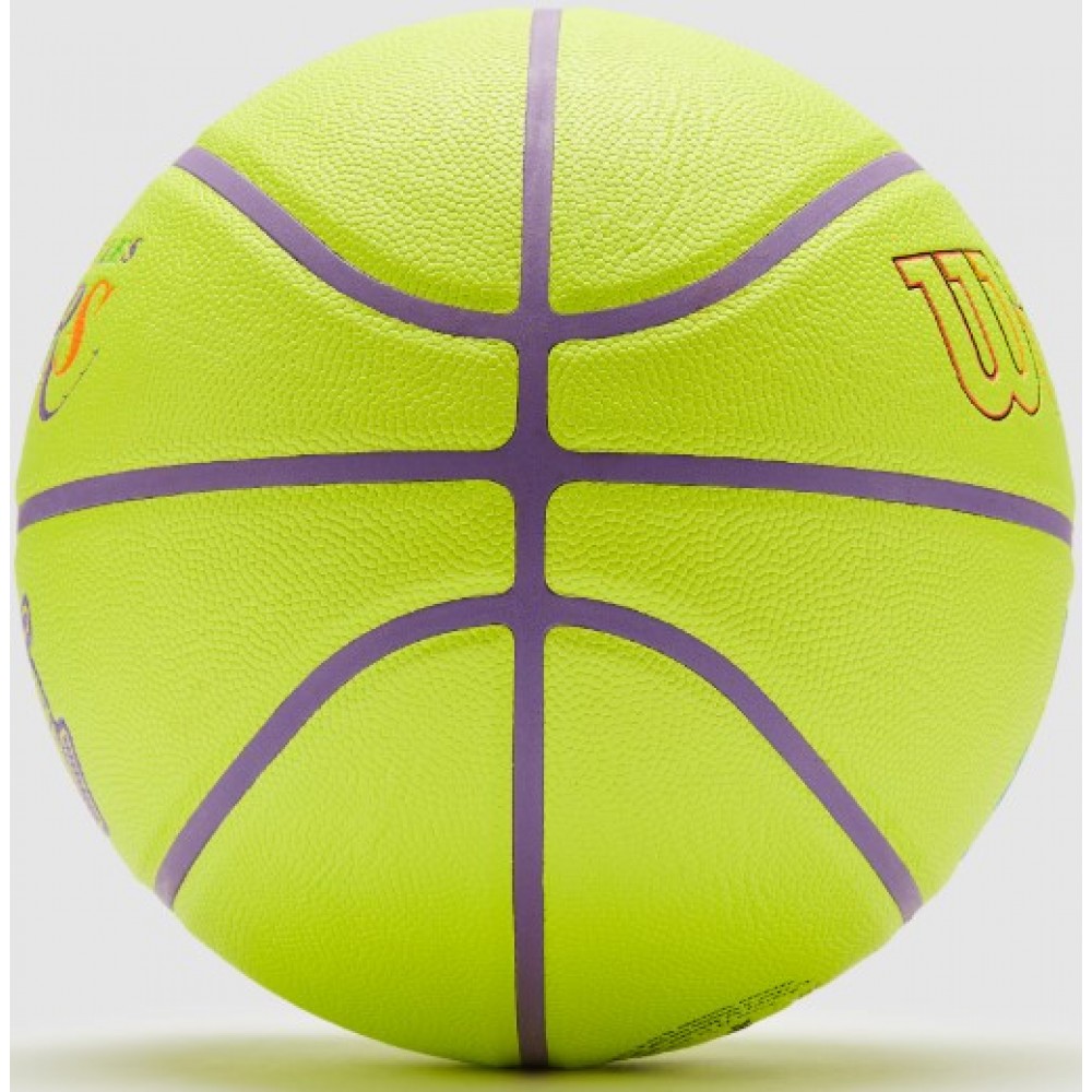 Баскетбольний м’яч Wilson NBA Team Neon Lakers розмір 7 композитна шкіра (WZ4037404XB) — оригінал