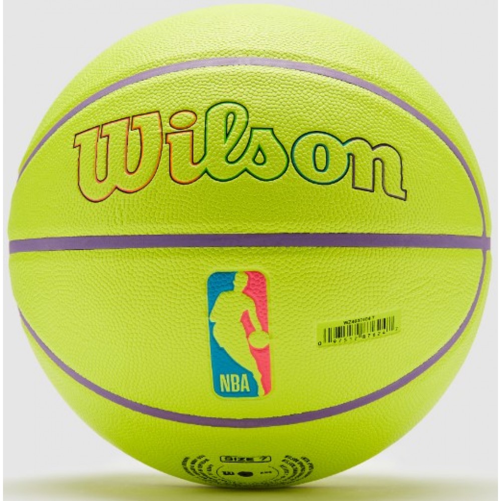 Баскетбольний м’яч Wilson NBA Team Neon Lakers розмір 7 композитна шкіра (WZ4037404XB) — оригінал