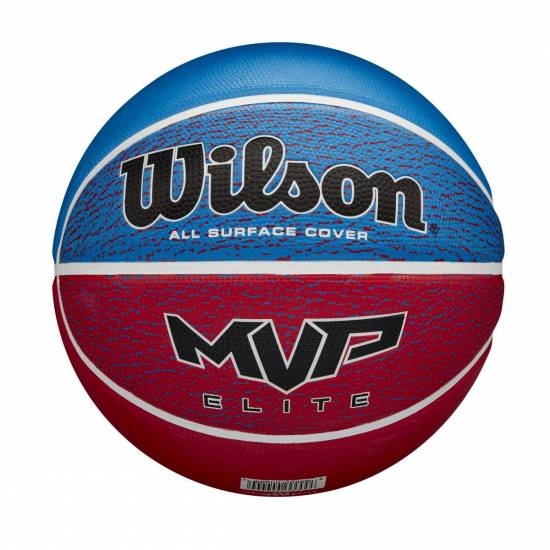Баскетбольний м'яч Wilson MVP Elite розмір 5, 7 гумовий червоно-синій (WTB1462XB07)