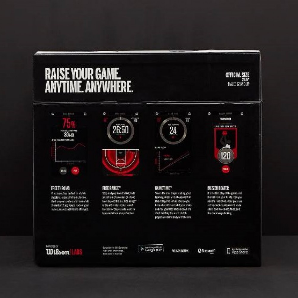 "Розумний" м'яч баскетбольний Wilson WX 295 Connected Basketball розмір 7 композитна шкіра (WTB0300ID) 