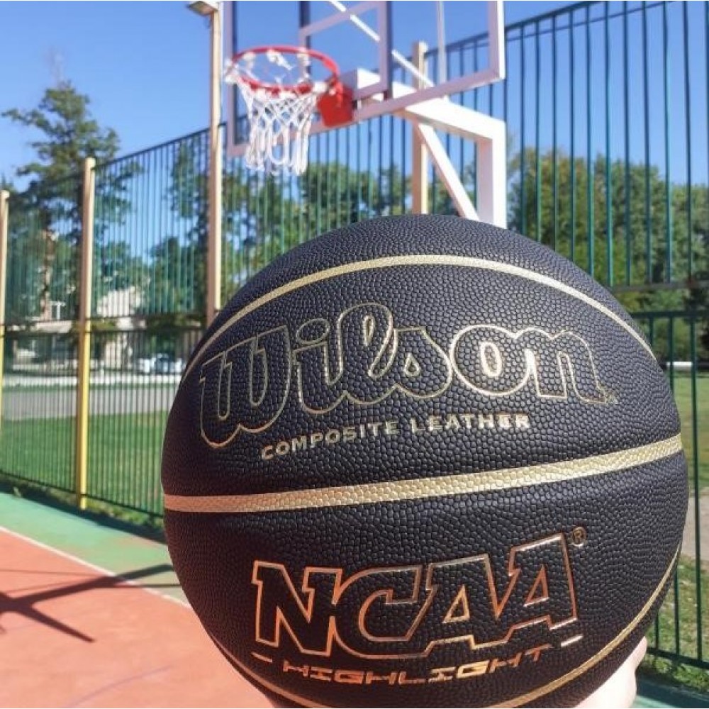 М'яч баскетбольний Wilson NCAA Hightlight розмір 7 композитна шкіра чорний (WTB067519XB07)