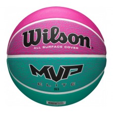 М'яч баскетбольний Wilson MVP Elite розмір 6 гумовий для вулиці-зали рожевий-св.блакитний (WTB1463XB06)