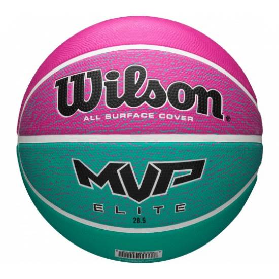 М'яч баскетбольний Wilson MVP Elite розмір 6 гумовий для вулиці-зали рожевий-св.блакитний (WTB1463XB06)