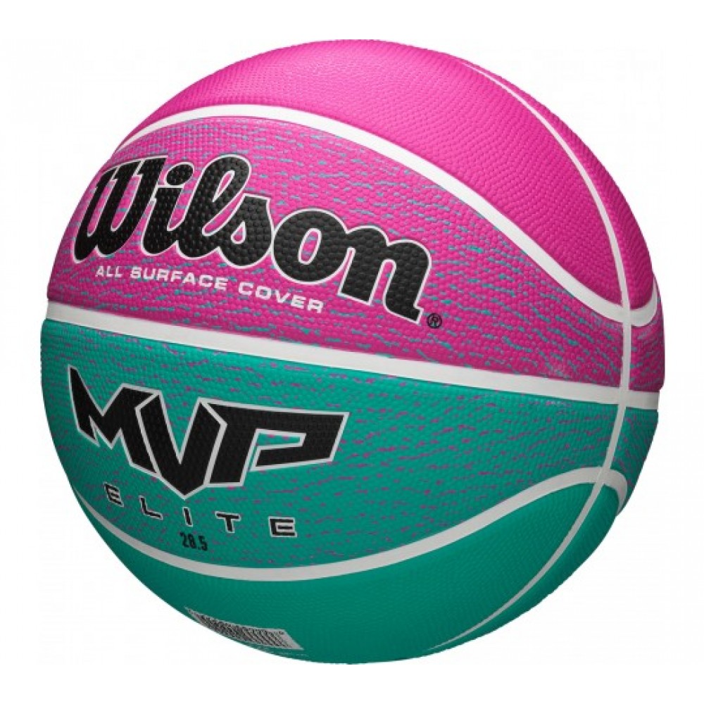 М'яч баскетбольний Wilson MVP Elite розмір 6 гумовий для вулиці-зали рожевий-св.блакитний (WTB1463XB06)