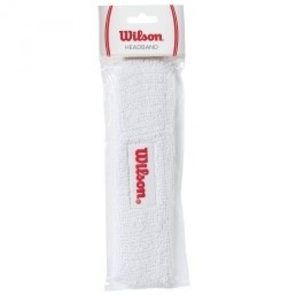 Пов'язка спортивна на голову Wilson Headband для фітнесу та спорту білий (WR5600110)