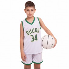 Форма баскетбольна дитяча Basketball Unifrom Milwaukee Bucks 34 (3582)