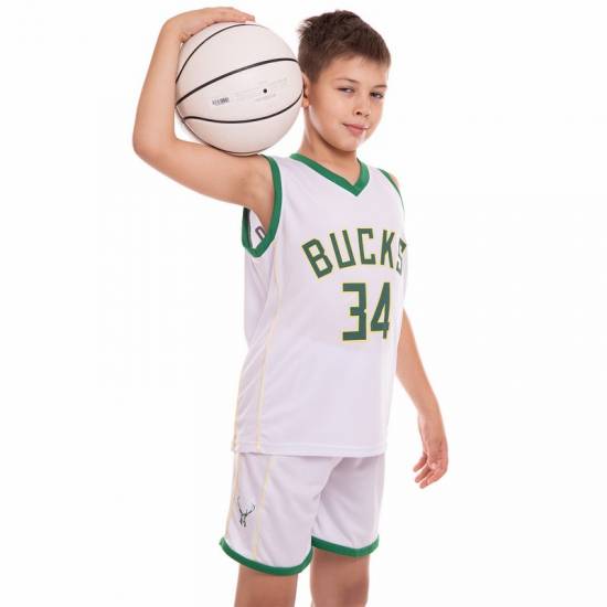Форма баскетбольна дитяча Basketball Unifrom Milwaukee Bucks 34 (3582)