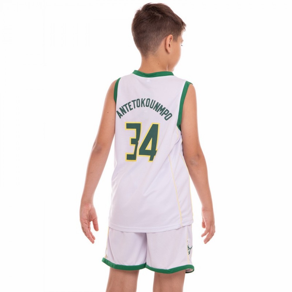 Форма баскетбольна дитяча Basketball Unifrom Milwaukee Bucks 34 (3582)