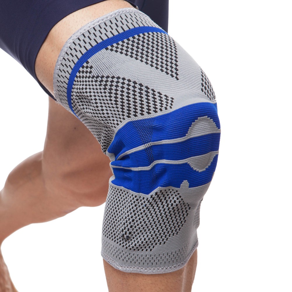 Наколінник-бандаж Knee Brace 1 шт із силіконовим кільцем, еластичними ребрами жорсткості (9065)