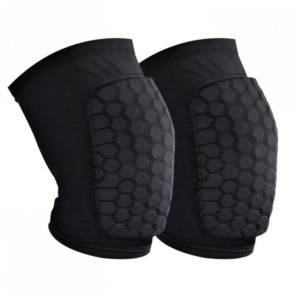 Наколінники баскетбольні 2 шт. Hex Knee Pads Pro S-M-L спандекс-нейлон чорний (BC-0528)