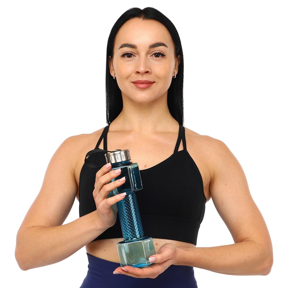 Пляшка для води Water Bottle у вигляді гантелі 760 мл синій (FI-7153)