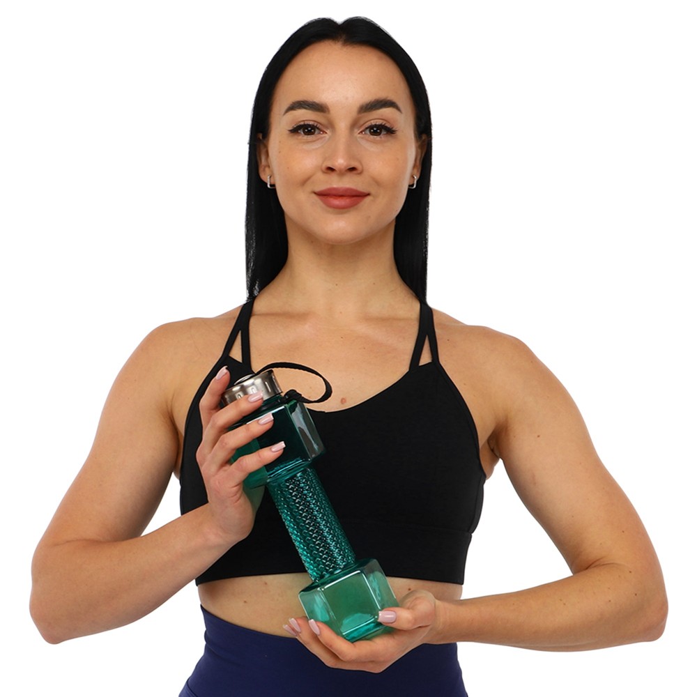 Пляшка для води Water Bottle у вигляді гантелі 760 мл зелений (FI-7153)